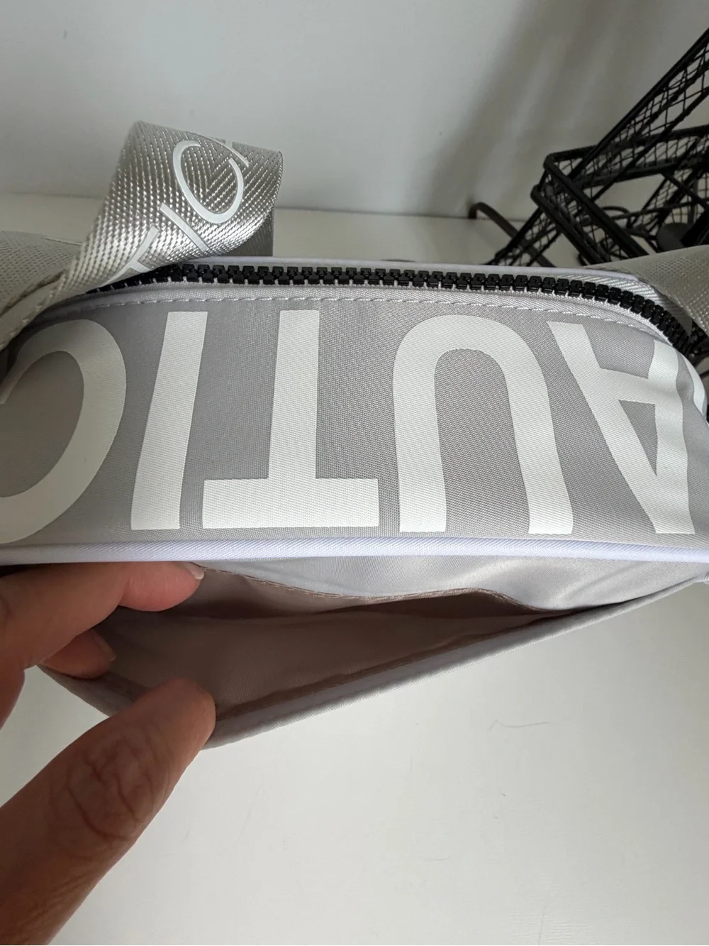 Nautica Light Gray Crossbody Camera Bag with Branded Tag